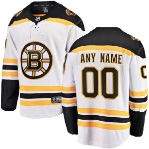 Boston Bruins Away Breakaway Custom Jersey – White