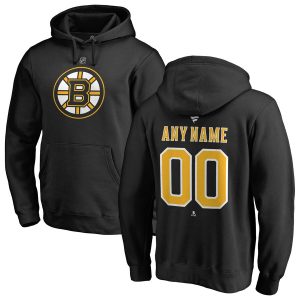 Boston Bruins Personalized Team Authentic Pullover Hoodie – Black