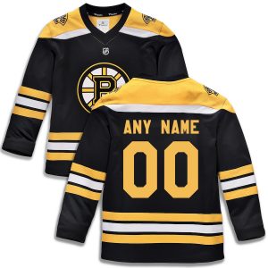 Boston Bruins Youth Home Replica Custom Jersey – Black