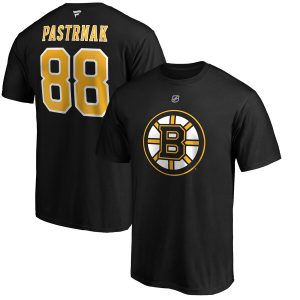 David Pastrnak Boston Bruins Stack Name & Number T-Shirt